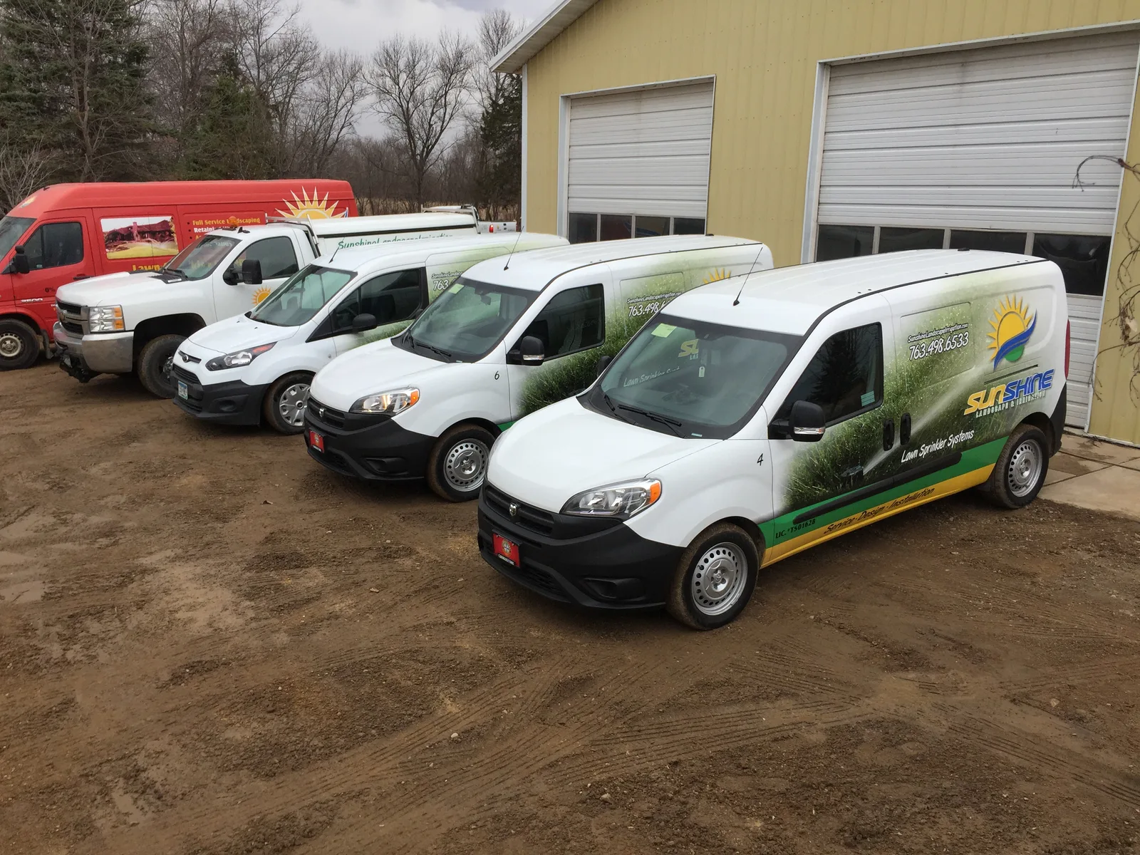 Sunshine Sprinkler Systems fleet of service vans
